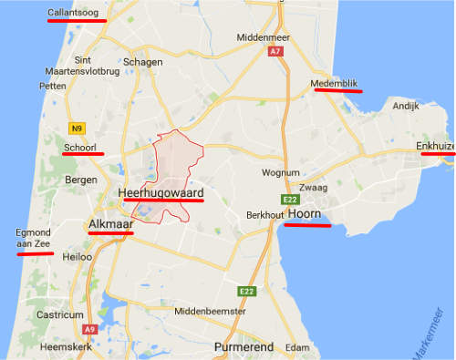 kaart Heerhugowaard Noord-Holland
